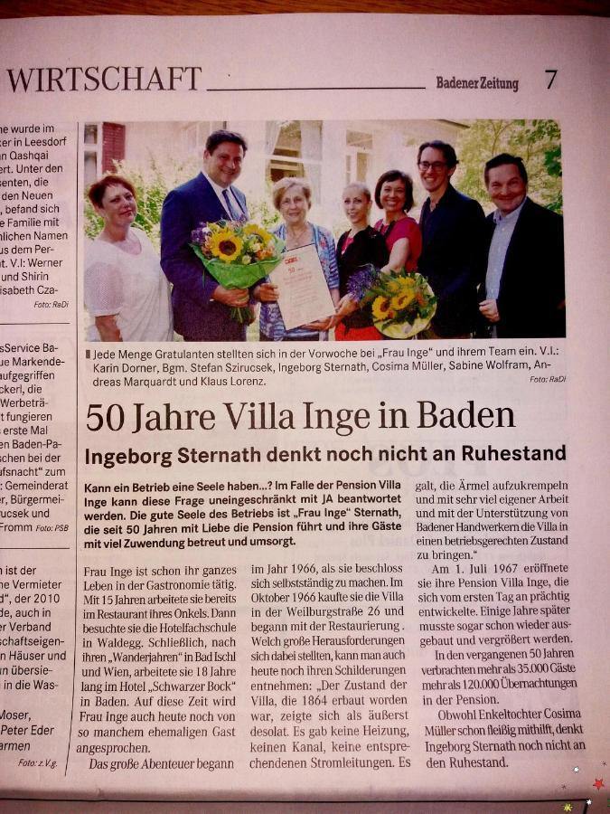 Pension Villa Inge Baden Eksteriør billede